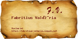 Fabritius Valéria névjegykártya